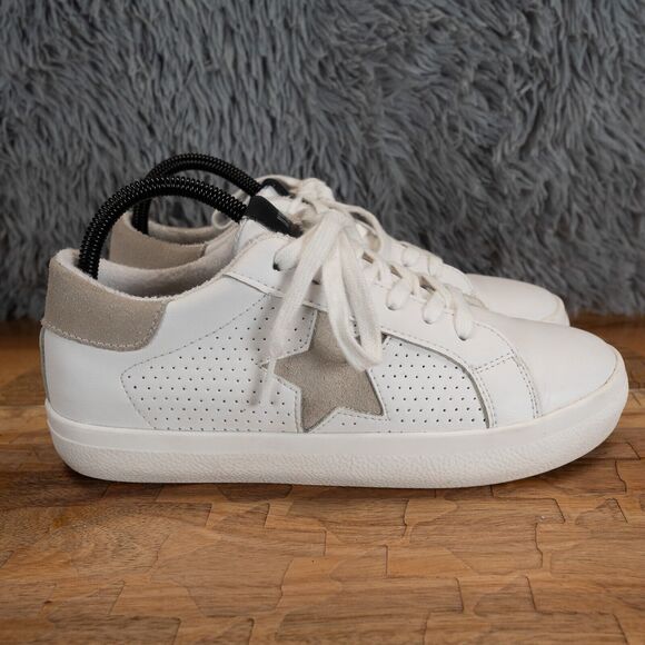 Steve Madden Women's Starling Sneaker Gold/White Size 8.5 EUC - Picture 1 of 7